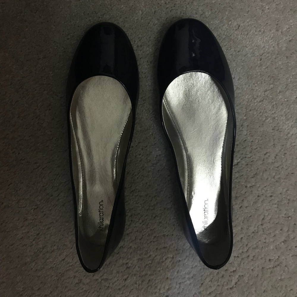 Shiny Black Flats